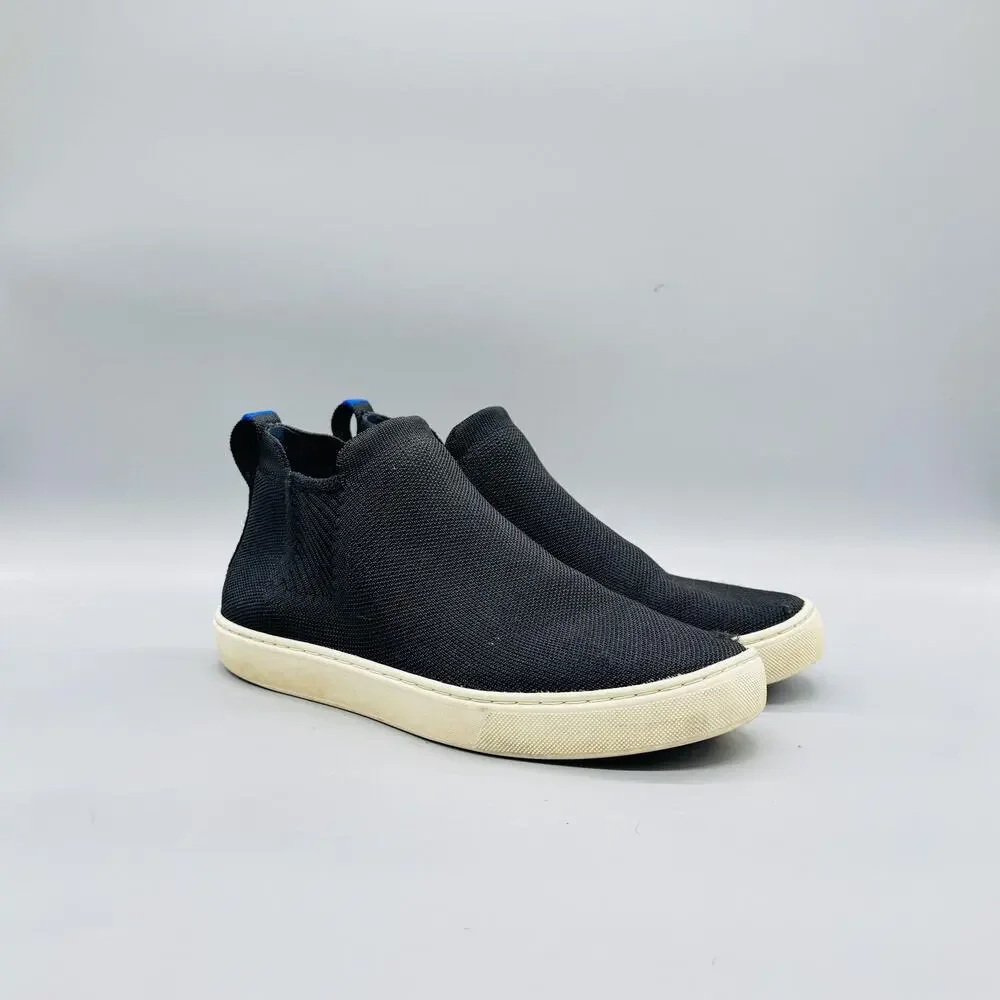 Rothy's Shoes Womens 8 Black Knit Chelsea Ankle Bootie Slip On Casual Comfort